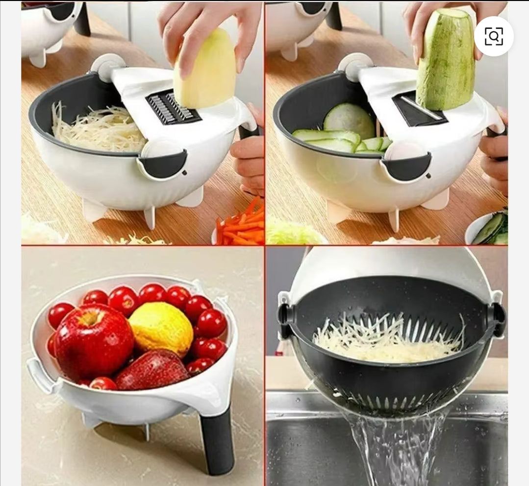Smart Vegetable Cutter Bowl | Cut, Wash & Drain in Seconds!”
