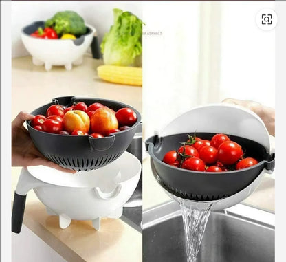 Smart Vegetable Cutter Bowl | Cut, Wash & Drain in Seconds!”