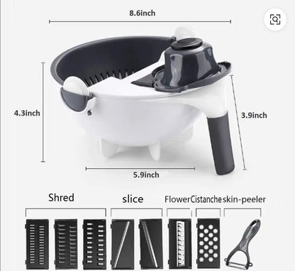 Smart Vegetable Cutter Bowl | Cut, Wash & Drain in Seconds!”